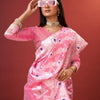 Embellished Pink Cotton Silk Saree With Opulent Blouse Piece