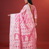 Embellished Pink Cotton Silk Saree With Opulent Blouse Piece