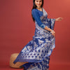 Radiant Royal Blue Cotton Silk Saree With Whimsical Blouse Piece