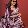 Sonorous Wine Cotton Silk Saree With Seraphic Blouse Piece