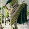 Glamorous Grey Soft Silk Saree With Dulcet Blouse Piece