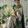 Glamorous Grey Soft Silk Saree With Dulcet Blouse Piece