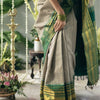 Glamorous Grey Soft Silk Saree With Dulcet Blouse Piece