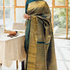 Opulent Dark Green Soft Silk Saree With Exemplary Blouse Piece