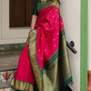 Unique Dark Pink Soft Silk Saree With Beautiful Blouse Piece