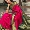 Unique Dark Pink Soft Silk Saree With Beautiful Blouse Piece