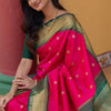 Unique Dark Pink Soft Silk Saree With Beautiful Blouse Piece