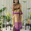 Fancifull Purple Soft Silk Saree With Arresting Blouse Piece