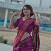 Bewitching Purple Soft Silk Saree With Groovy Blouse Piece