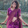 Bewitching Purple Soft Silk Saree With Groovy Blouse Piece