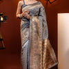 Dissemble Grey Soft Silk Saree With Adoring Blouse Piece