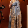 Dissemble Grey Soft Silk Saree With Adoring Blouse Piece