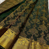 Devastating Dark Green Soft Banarasi Silk Saree With Exemplary Blouse Piece