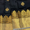Beleaguer Black Soft Banarasi Silk Saree With Forbearance Blouse Piece