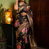 Charming Black Soft Banarasi Silk Saree With Hypnotic Blouse Piece
