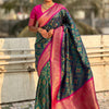Fantabulous Dark Green Soft Silk Saree With Transcendent Blouse Piece