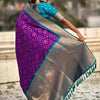 Engrossing Purple Soft Silk Saree With Marvellous Blouse Piece