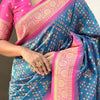 Gratifying Rama Soft Silk Saree With Gleaming Blouse Piece