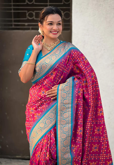 Pulsating Wine Soft Silk Saree With Luxuriant  Blouse Piece