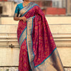 Pulsating Wine Soft Silk Saree With Luxuriant  Blouse Piece