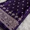 Royal Purple Satin Silk Saree with Elegant Silver Zari Weaving