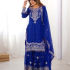 Designer Heavy Embroidered Kurta Sharara Suit Set with Dupatta | 10 Color Options