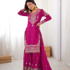 Designer Heavy Embroidered Kurta Sharara Suit Set with Dupatta | 10 Color Options