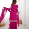 Designer Heavy Embroidered Kurta Sharara Suit Set with Dupatta | 10 Color Options