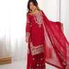 Designer Heavy Embroidered Kurta Sharara Suit Set with Dupatta | 10 Color Options