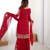 Designer Heavy Embroidered Kurta Sharara Suit Set with Dupatta | 10 Color Options