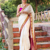 Lissome Off White Soft Silk Saree With Admirable Blouse Piece