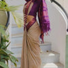 Admirable Beige Soft Silk Saree With Whimsical Blouse Piece