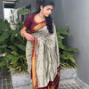 Stunner Grey Soft Silk Saree With Divine Blouse Piece