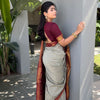 Stunner Grey Soft Silk Saree With Divine Blouse Piece
