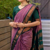 Bewitching Lavender Soft Silk Saree With Vibrant Blouse Piece