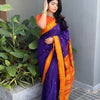 Gleaming Purple Soft Silk Saree With Phenomenal Blouse Piece