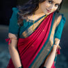 Comely Red Soft Silk Saree With Dalliance Blouse Piece