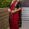Woebegone Red Soft Silk Saree With Opulent Blouse Piece