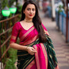 Whimsical Dark Green Soft Silk Saree With Beguiling Blouse Piece