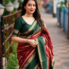 Splendorous Maroon Soft Silk Saree With Enamoring Blouse Piece