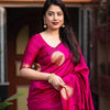Impressive Dark Pink Soft Silk Saree With Staring Blouse Piece
