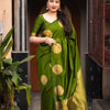 Gorgeous Green Soft Silk Saree With Sophisticated Blouse Piece