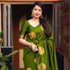 Gorgeous Green Soft Silk Saree With Sophisticated Blouse Piece