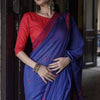 Devastating Blue Cotton Silk Saree With Felicitous Blouse Piece