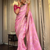 Groovy Pink Soft Silk Saree With Majesty Blouse Piece