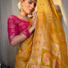 Desirable Yellow Soft Silk Saree With Classic Blouse Piece