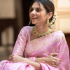 Incomparable Baby Pink Pink Soft Silk Saree With Snazzy Blouse Piece