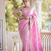 Incomparable Baby Pink Pink Soft Silk Saree With Snazzy Blouse Piece