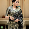 Blissful Black Soft Silk Saree With Angelic Blouse Piece