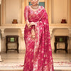 Chatoyant Dark Pink Soft Silk Saree With Chatoyant Blouse Piece